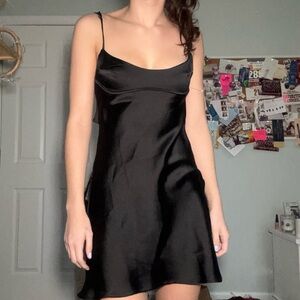 Zara Black Satin Dress